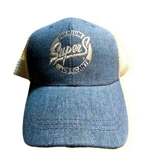 Super S Premuim Lubricants Logo Denim Hat Cap Mesh Snapback NWOT